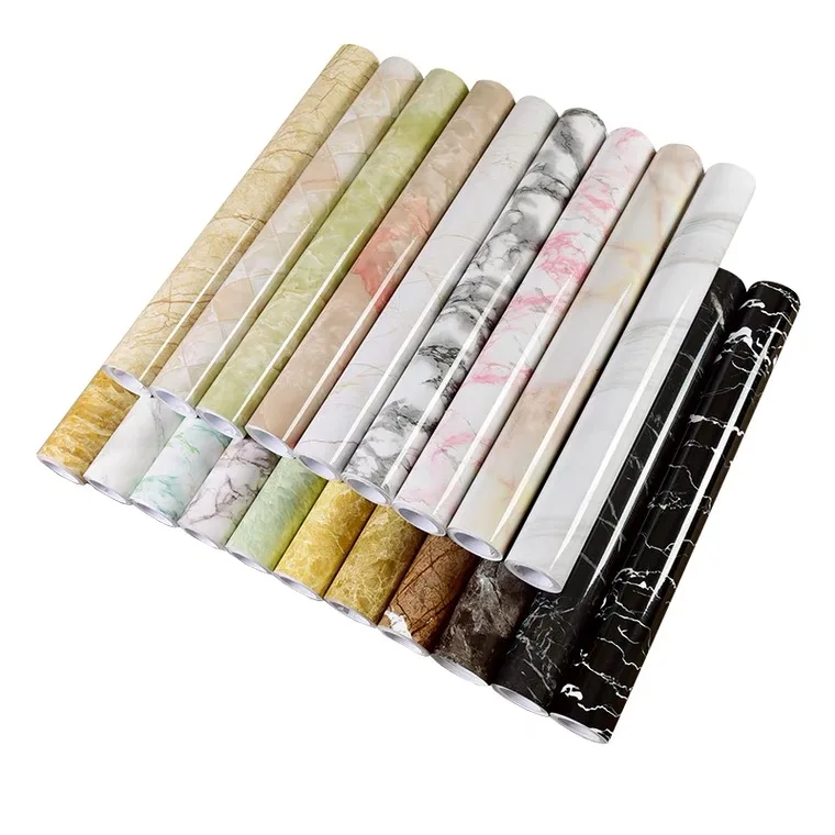 Factory Wholesale Self-adhesive Marble Texture Customized Pattern Size PVC Wall Paper