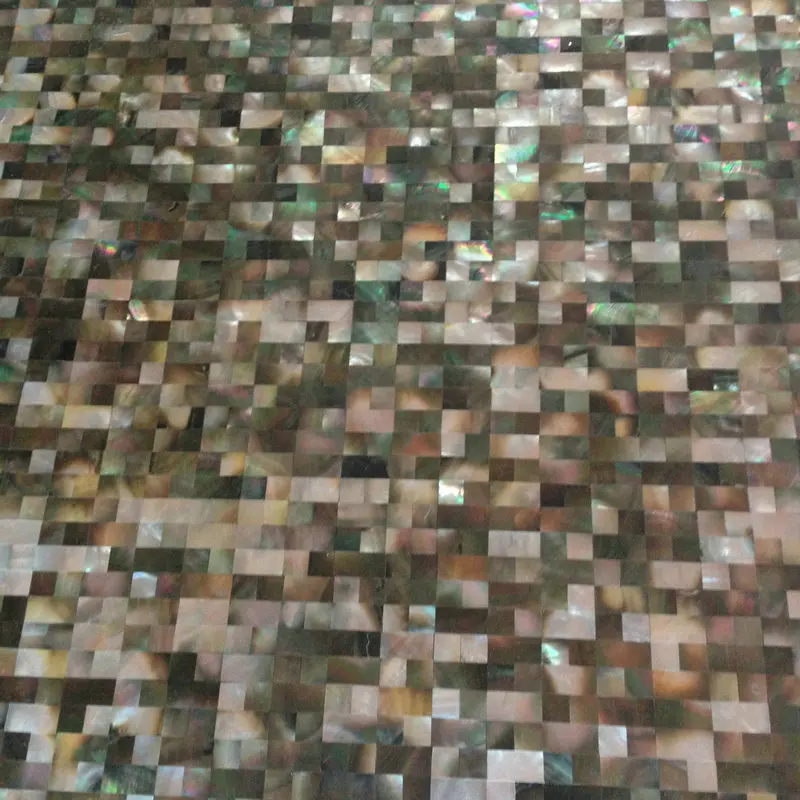 Wholesale Shell Mosaic Seamless Black Mother of Pearl Tiles Handmade Art Home Wall Decorations