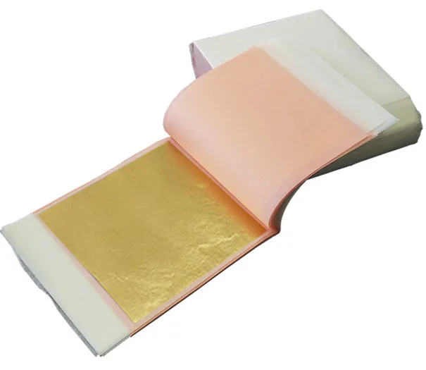  24K food decoration gold leaf 8x8cm booklet cake back foil drink coffee hot pot healthy