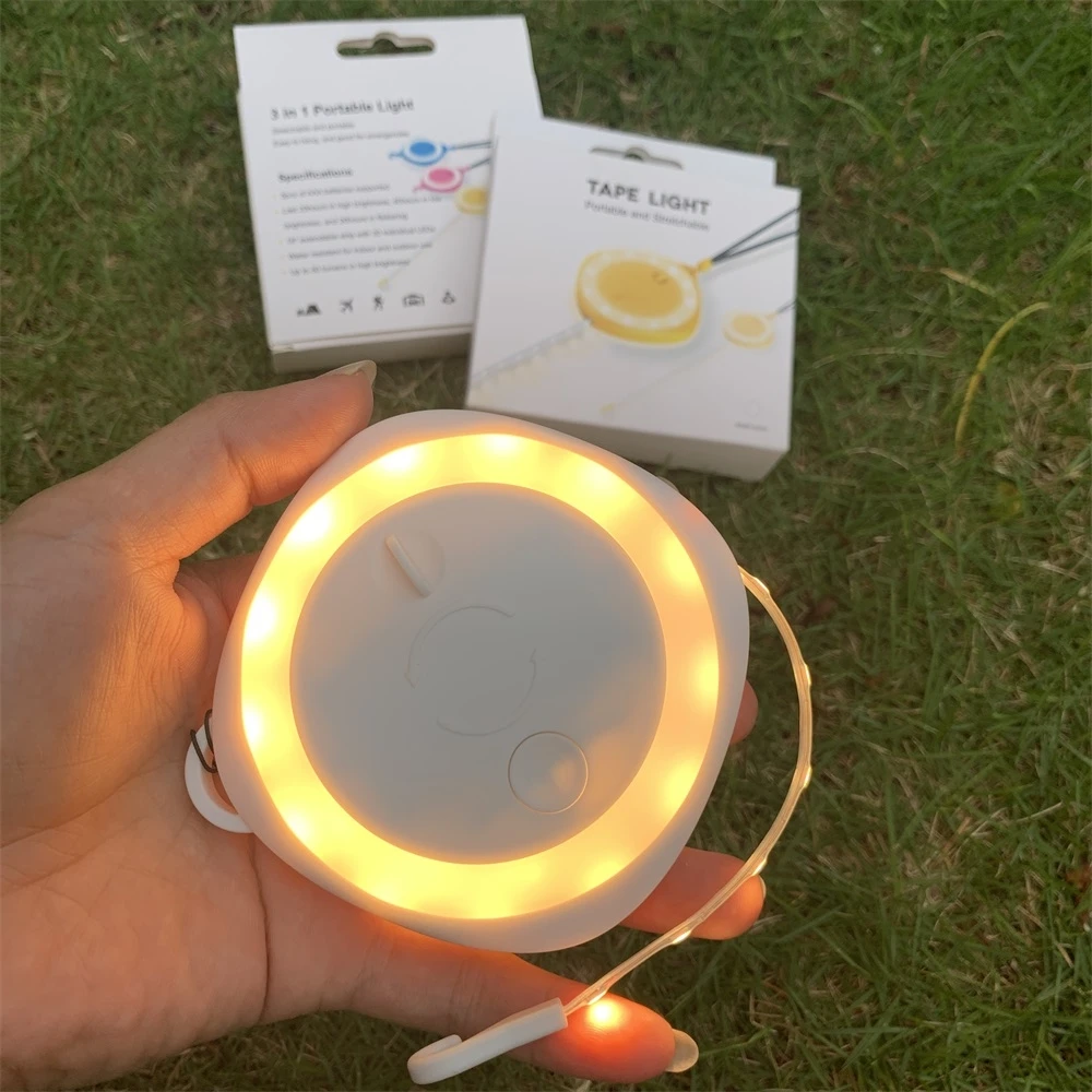 Portable And Retractable Led Light Strip AAA Battery Powered Tape Measure Lamp For Night Camping Light