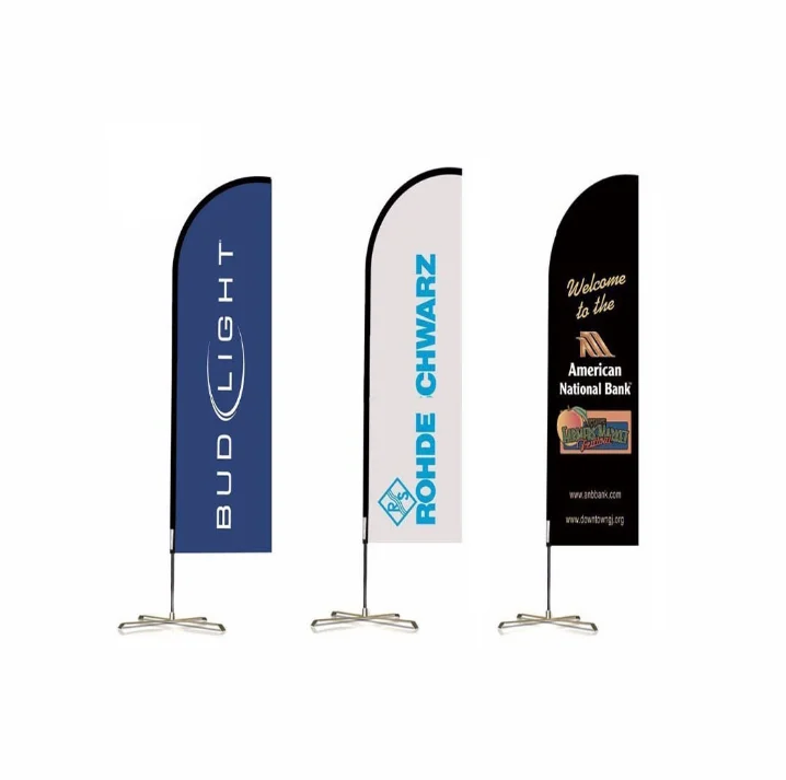 flying banner promotion custom printed advertising flag  knife type teardrop flag bow beach flag with base