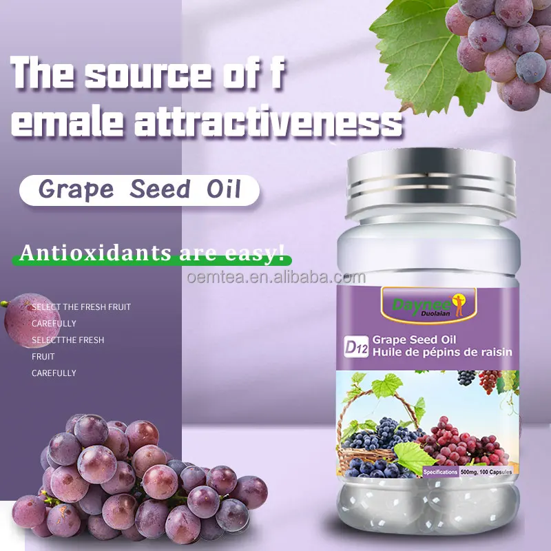 Grape Seed Oil Capsule Beauty Care Herbal Supplements Grape Seed Extract Soft Capsule