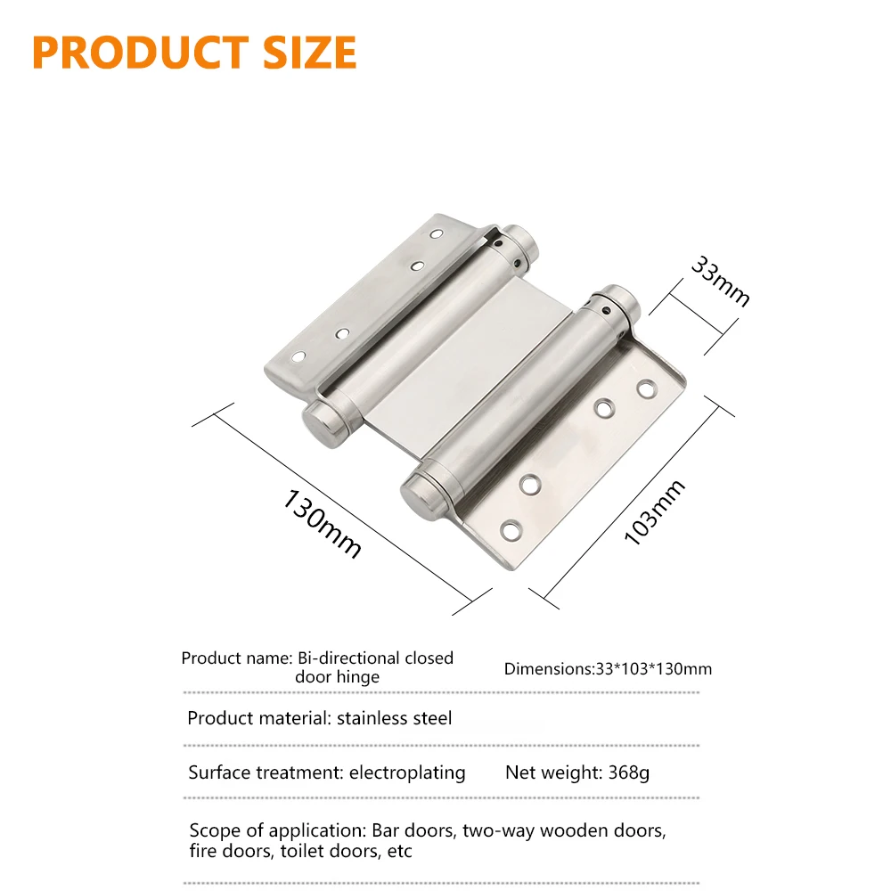 Manufacturer Stainless Steel Tension Welding Self Closing Adjustable Heavy Duty Double Action Spring Door Hinge for Wooden Door