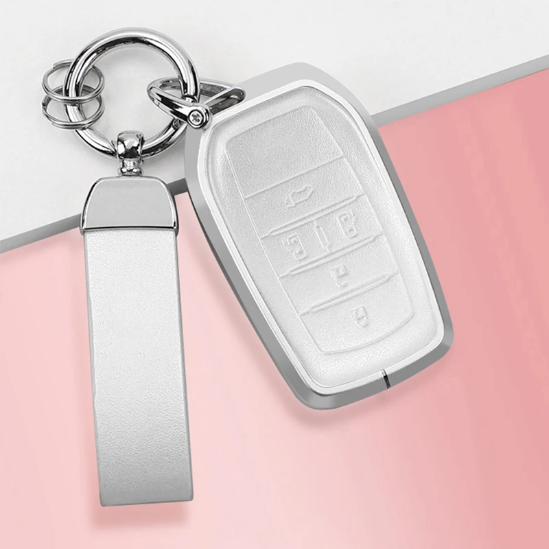 Wholesale fashion leather aluminum alloy car key case cover For Toyota aluminum alloy car key case