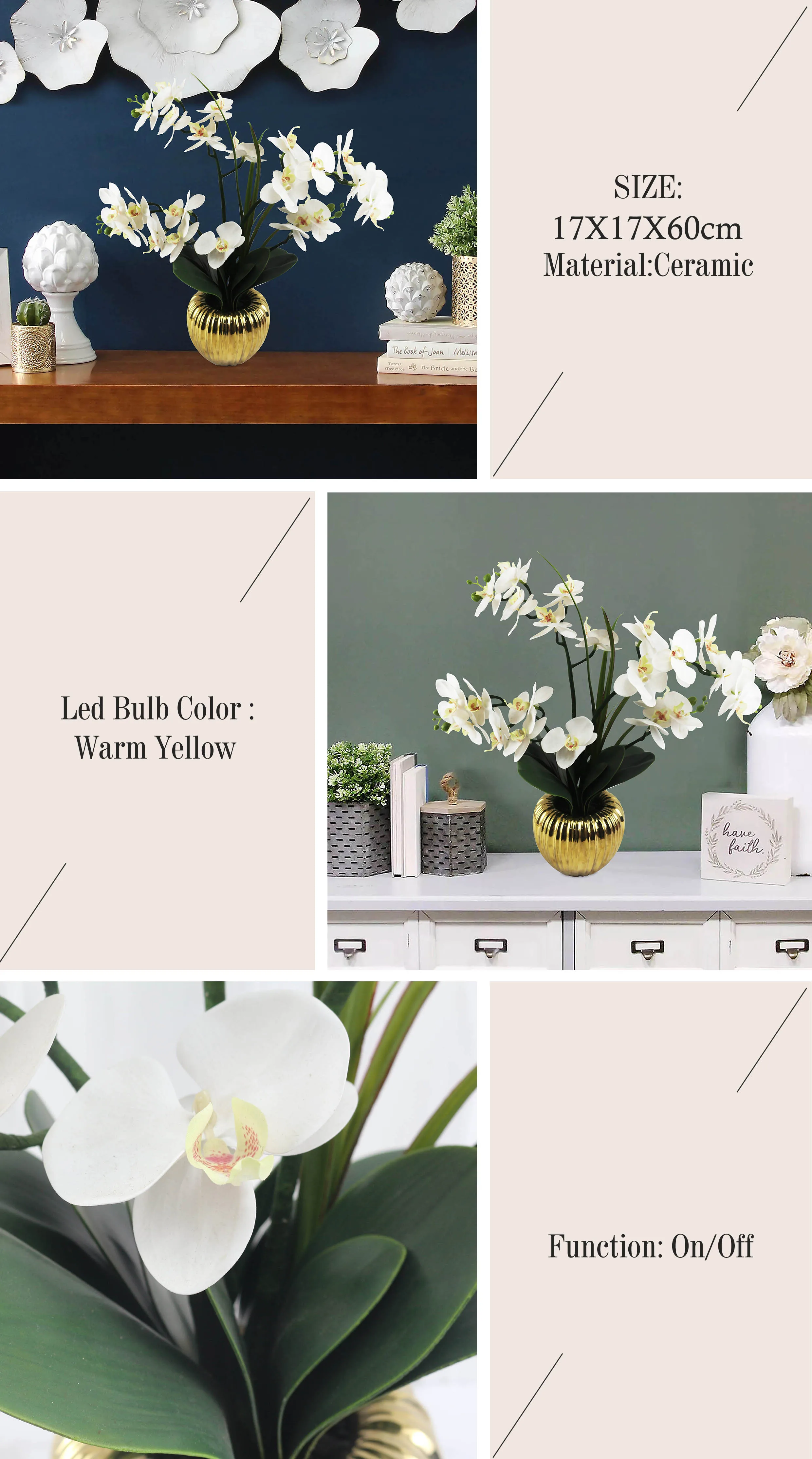 New Style Orchid Real Touch Forever Flowers Plant Pot Decorative Artificial Flowers