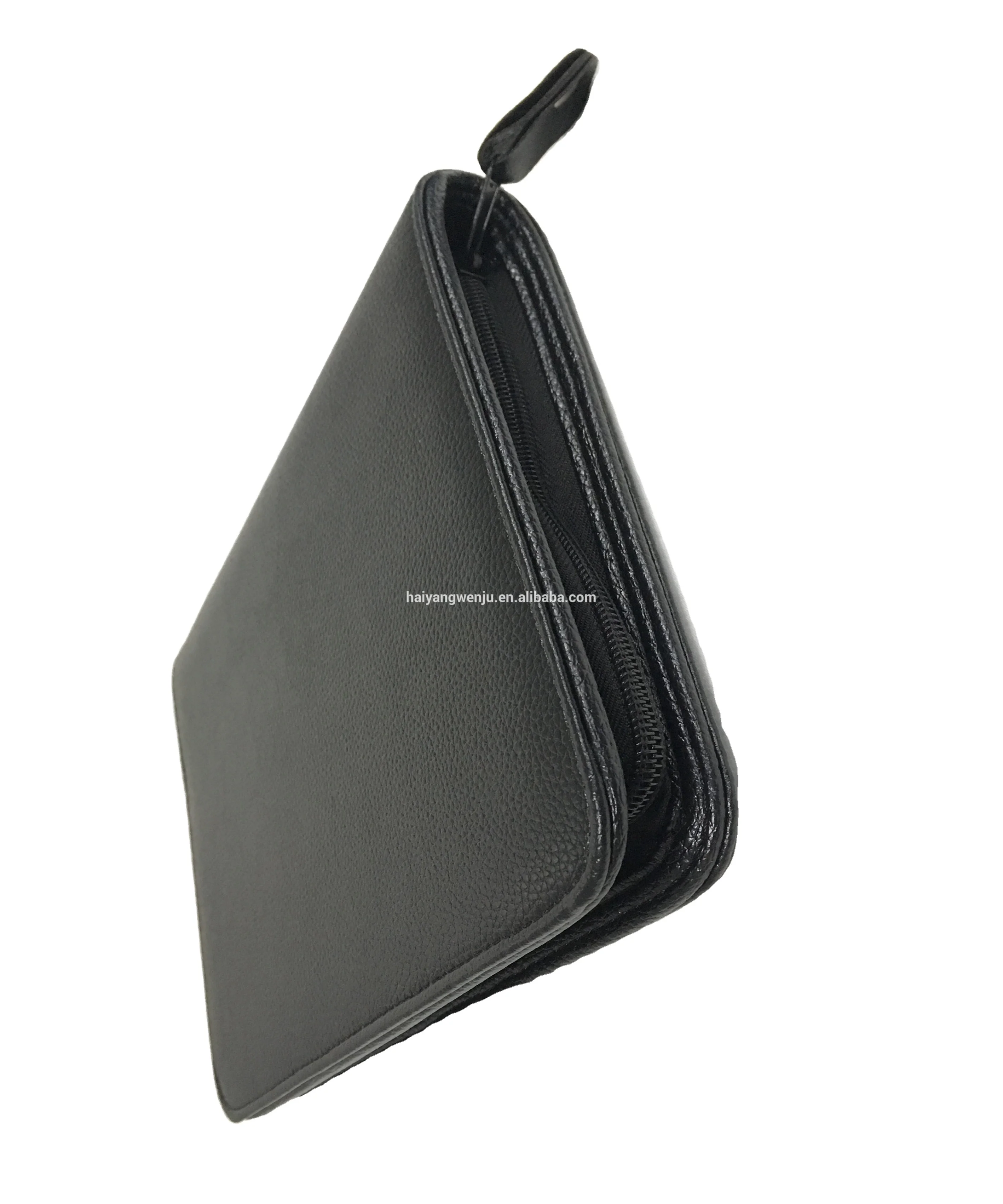 2020 hot selling custom logo A5 file PU leather office business folder with card holder and notepad