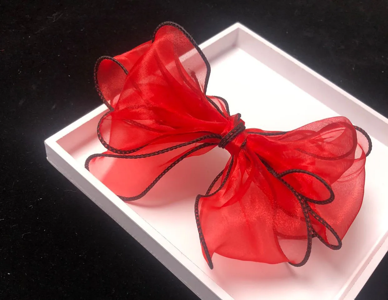 Wholesale Silk Organza Weaved Wire Edged Fishtail Ribbon For Wedding Bouquets Birthday Party