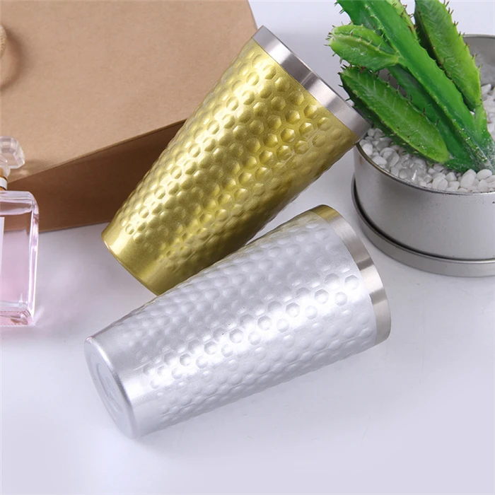 
Double Layer Fish Scale Pattern Office Home 304 Stainless Steel Coffee Cup Without Cover 
