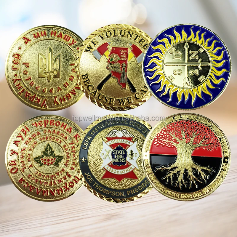 antique coins 3D Round design custom metal Iron Zinc Alloy Challenge coin   Gold Gold Coins
