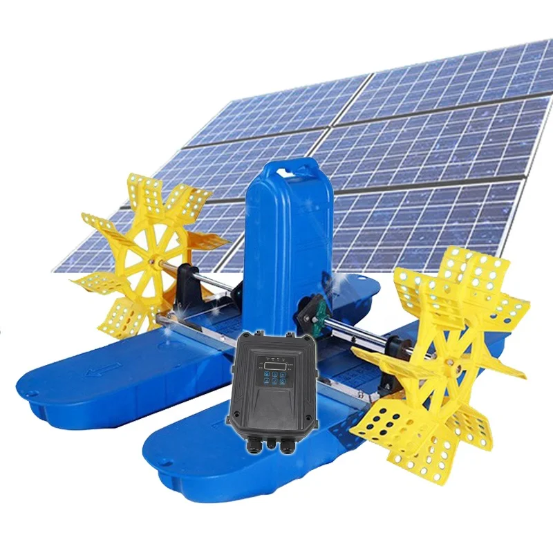 solar powered large pond supplies portable aerator oxygen solar paddle wheel type aerators for shrimp and fish