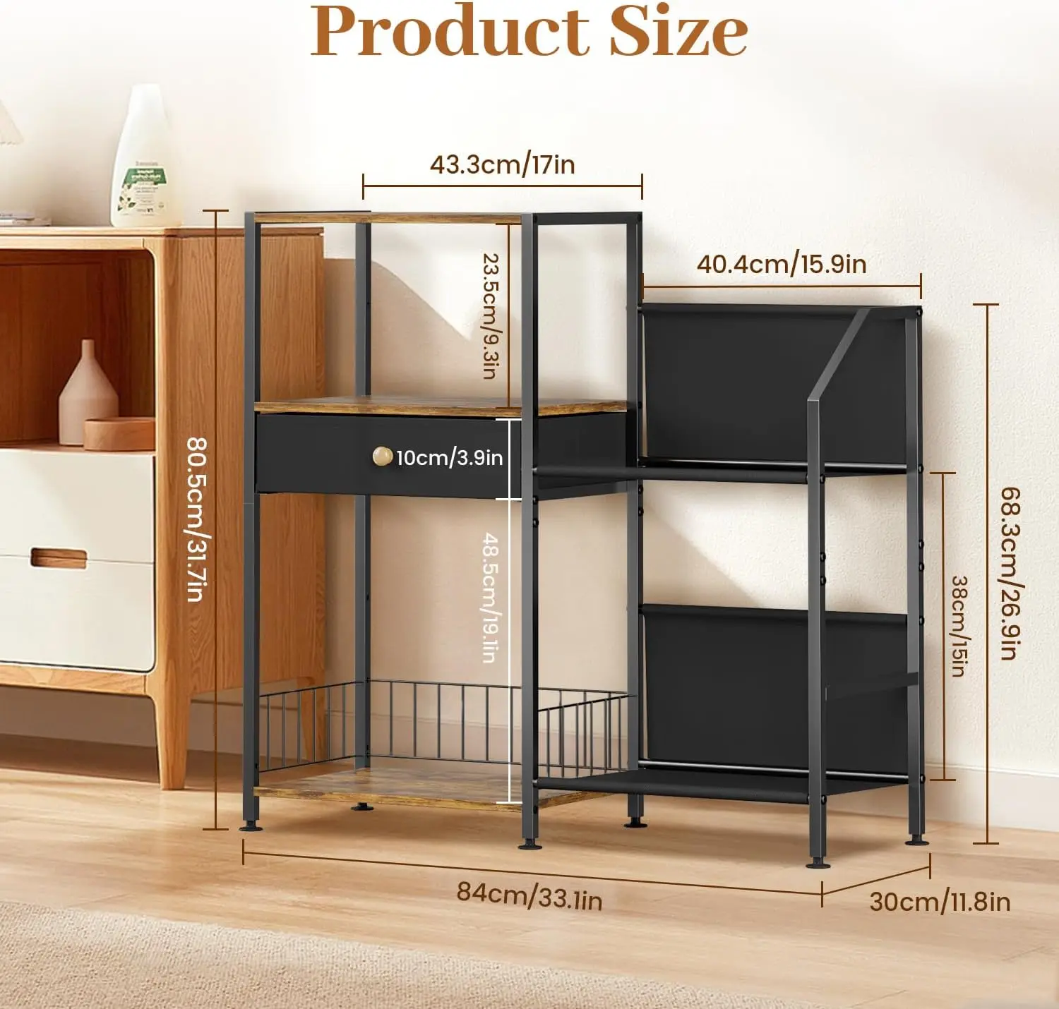 Living Room Vinyl Shelf Storage Vintage Turntable Stand Holder Large End Table Media Stereo Record Player Stand