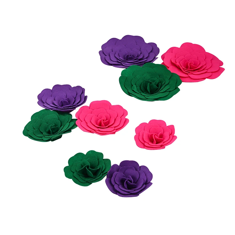 Wholesales high quality cheap wool felt decoration flower party colorful felt crafts
