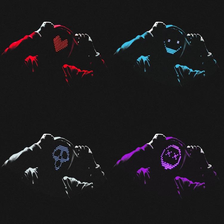 Costume Cosplay Glowing Masker Flash Horror LED Mask Halloween Mask Atmosphere Props Party Mask