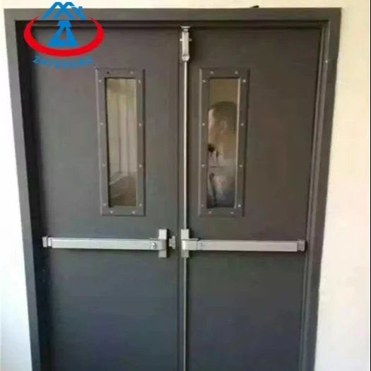 ZHTDOORS Outstanding supplier ulul approve 3 hours security fire rated solid core doors with vision panel