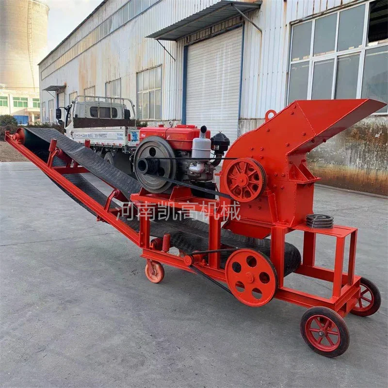 Mobile small sand making machine, concrete block crusher, pebble concrete hammer crusher