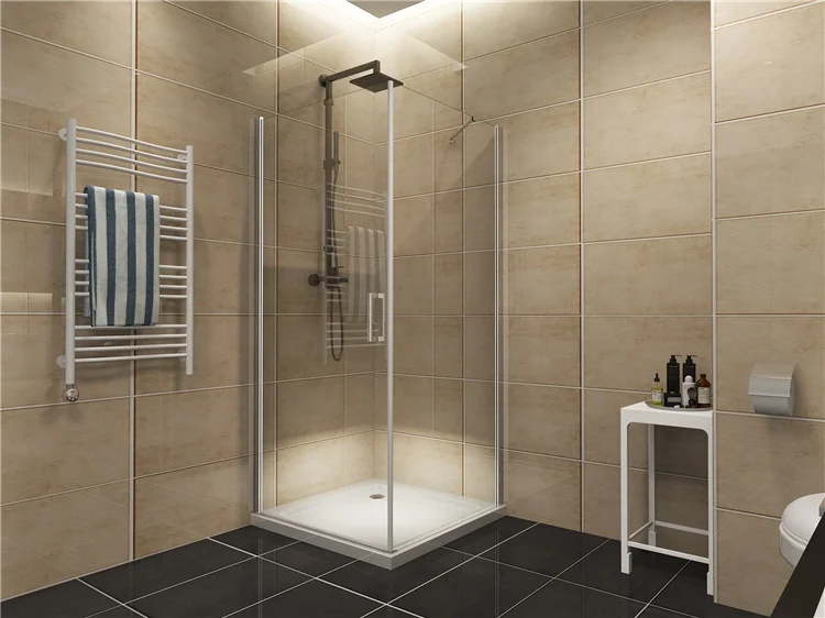 Exceed Simple Design Bathroom Aluminium Tempered Glass Hinge Shower Enclosure Shower Room