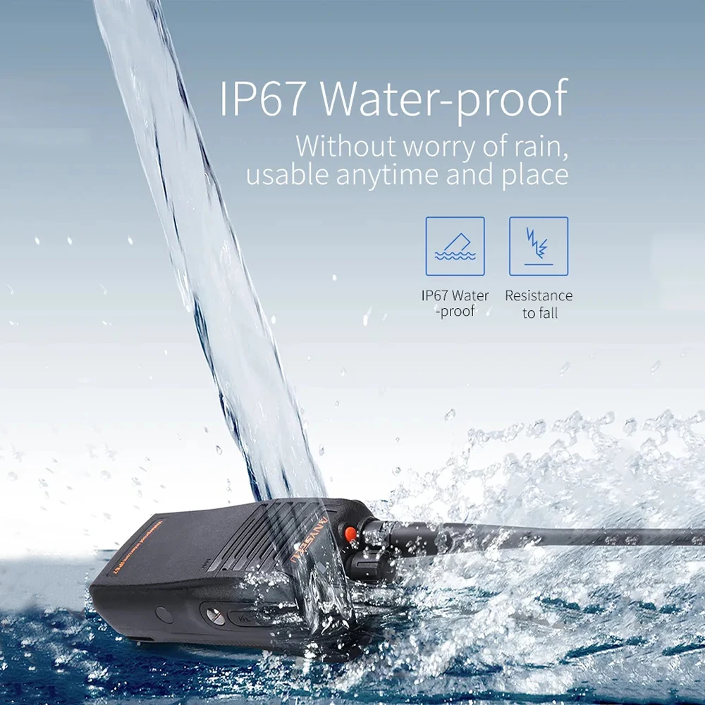 Anysecu IP67 Waterproof Analog Walkie Talkie WP-67 UHF 400-470MHz with Desktop Charger 16 Channels Water-proof WP67