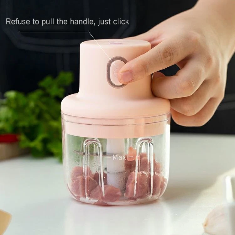 Hot Selling 100/250ml Automatic Portable Cordless Food Crusher Mixer Mini Garlic Chopper
