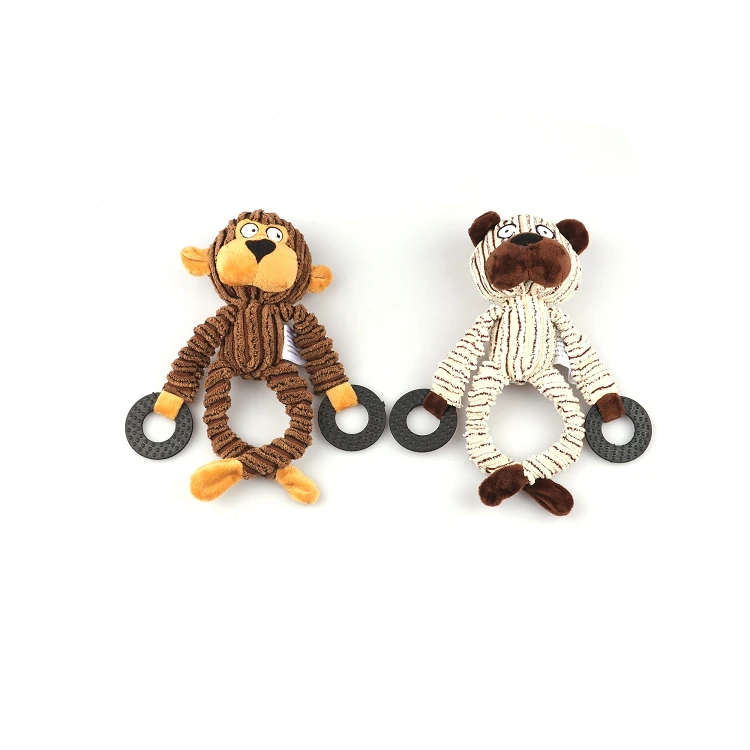
2021 Eco Friendly Indestructible Monkey Bear Cute Interactive Pet Dog Chew Plush Toy For Dogs 