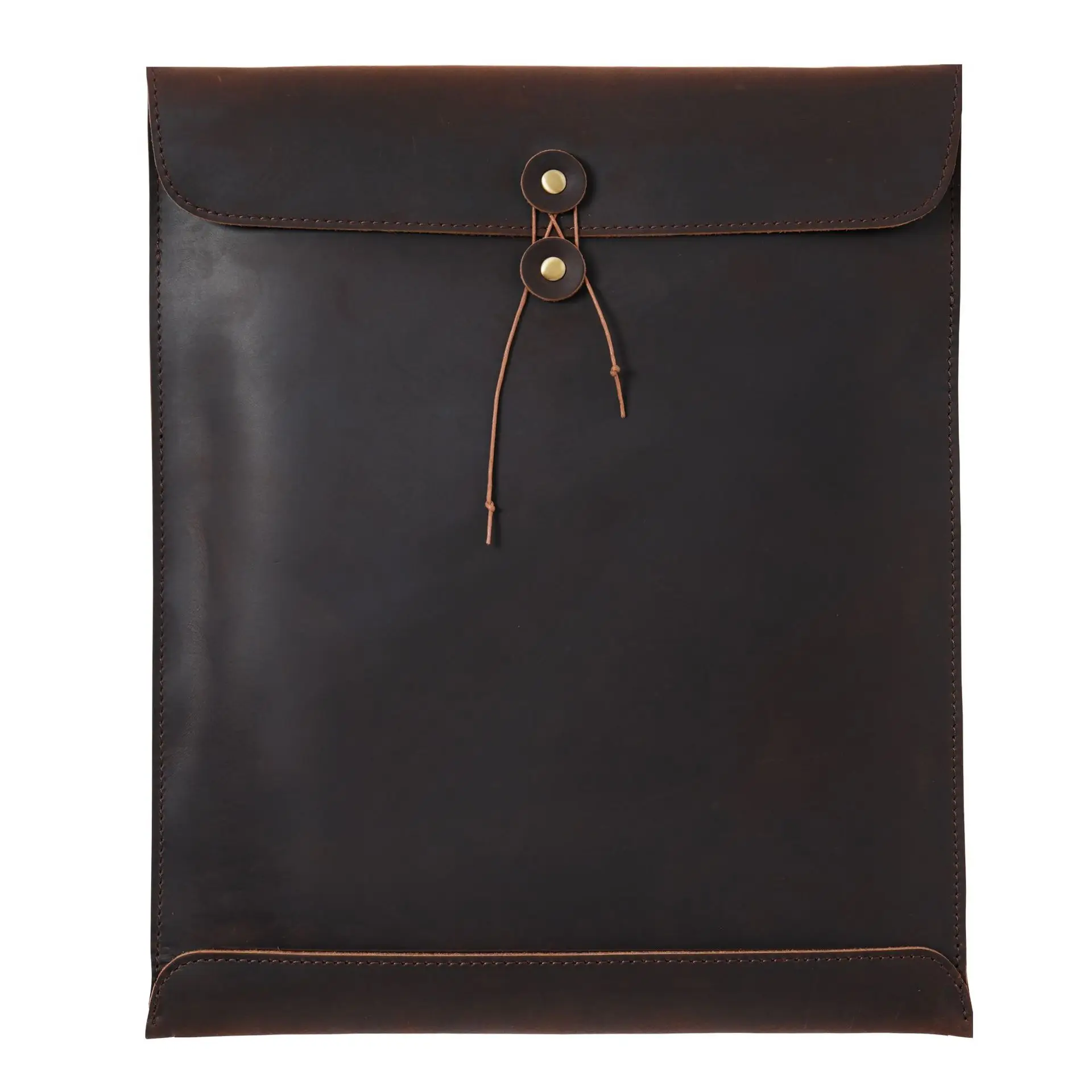 Boshiho Portable Vintage PU Leather Briefcase Fashion Office Paper Organizer Large Capacity for Storing Documents Data Contracts