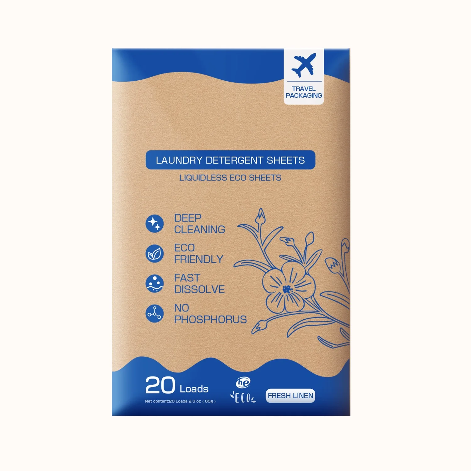 eco-Friendly Biodegradable Laundry Sheets Plant Extract Concentrated Laundry Detergent Strips