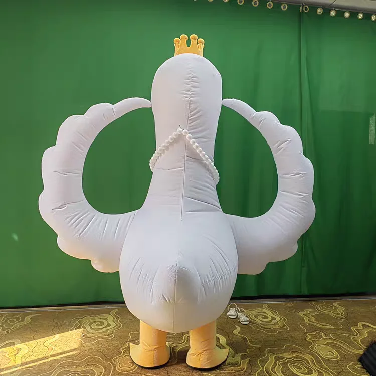 Commercial Custom Plush Goose Mascot Costume Walking Suits Funny Inflatable Goose Swan Costumes For Adults