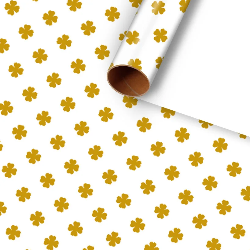 High Quality Wholesale Customization Wrapping Paper Sweet Style Four-leaf Clover Gift Paper Spot Packaging Paper