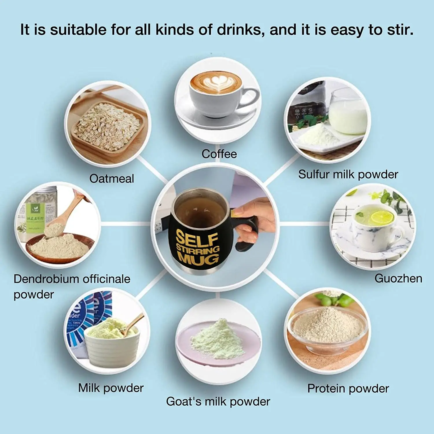 Yeway 450ml automatic Stirrer coffee  Customized office stainless steel new smart Magnetic stirring cup self stirring mug warmer