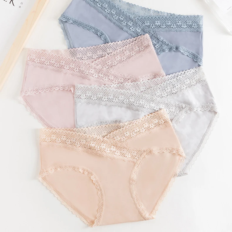 Pregnant Women Underwear Comfortable Low Waist  Ice Silk Traceless Sexy Lace Maternity Panties