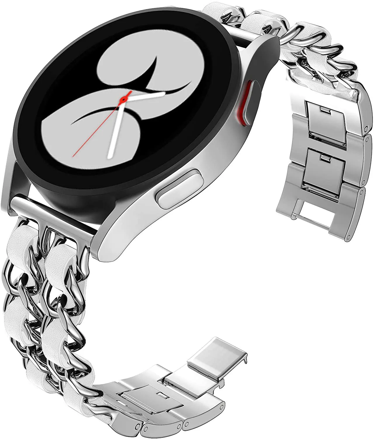 20mm 22mm band for samsung galaxy watch 4 3 active 2 gear s3 luxury leather metal bracelet huawei watch gt 2 gt2 3 po 3 strap