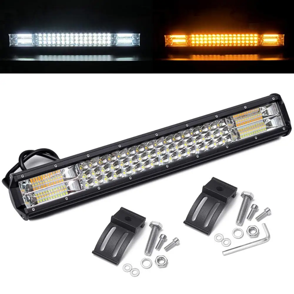 Multi Lighting Modes Amber White Strobe 20 Inch 288W Car Flash Led Light