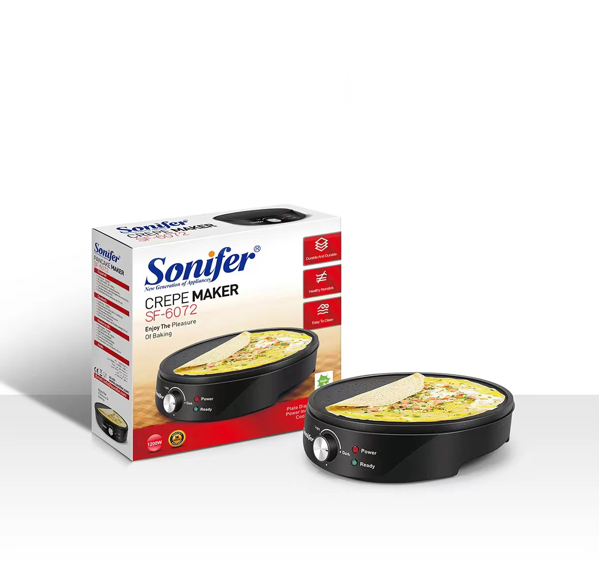Sonifer Roti maker Pancake machine Crepe Maker Electric Griddle Pancake Baking Crepe Dessert Maker  Frying Pan