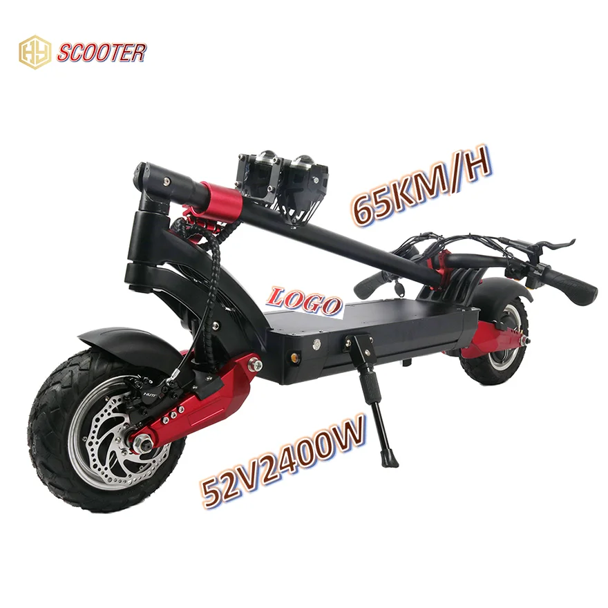 52V fast electric scooter adult 2400W dual motor electric scooter foldable off road electric scooter