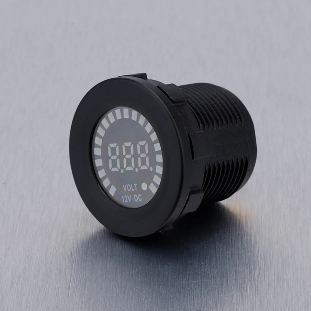 Universal Socket Digital Display Voltmeter Waterproof Voltage Meter Gauge LED for DC 12V-24V Car Motorcycle Marine Auto Truck