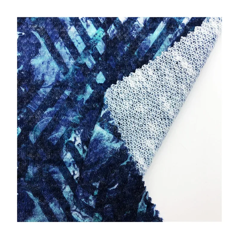 Customized Sublimation Floras and stripe design brushed knitted fabric light weight TR stretch printed jersey fabric for garment