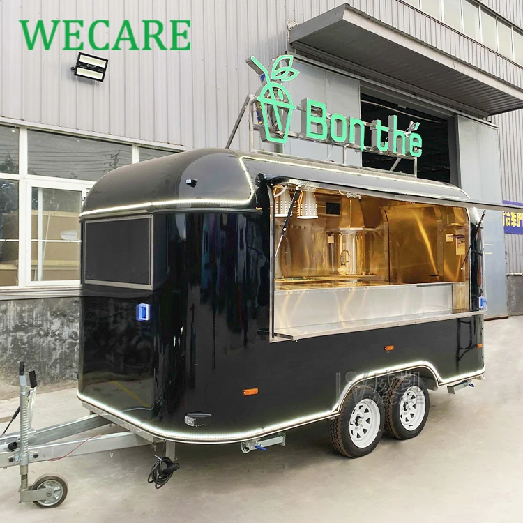 WECARE Catering Trailer Para Comidas Rapidas Hot Dog Cart Snack Food Truck Mobile Bubble Tea Juice Beer Bar Trailer for Drink