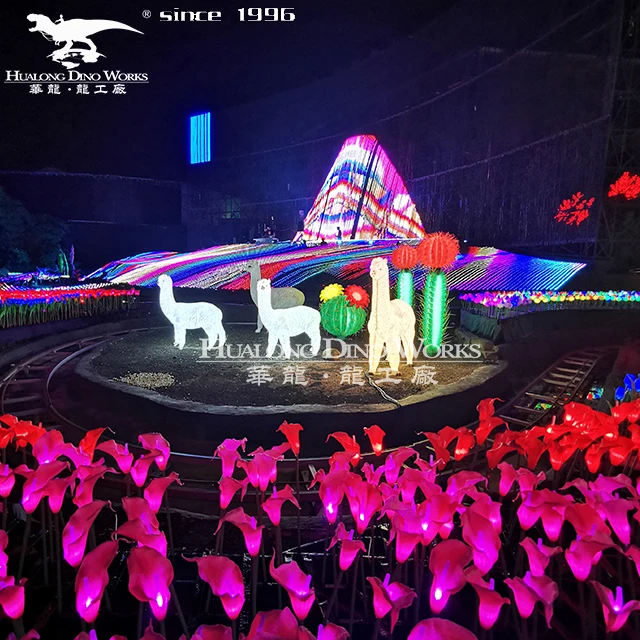 HL- Outdoor Led Festival Giant Lighting Peony Flowers Chinese Lanterns with CE Certificate