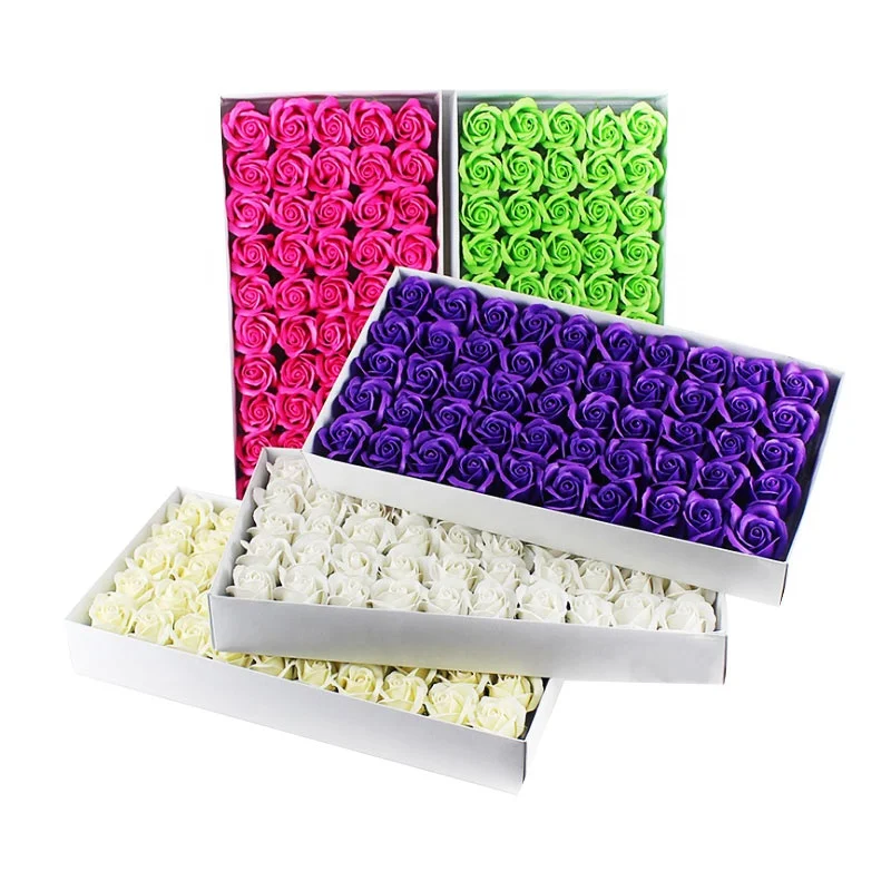 Искусственный цветок для ванной 50 шт. в коробке, розы, мыло, цветы 5 см, пенопластовое мыло, розы для свадьбы и дня Валентина