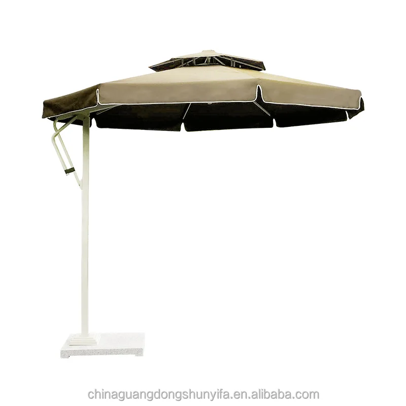 Wholesale 2.5m/3m commercial outdoor waterproof sunshade big garden parasol aluminum side pole umbrella