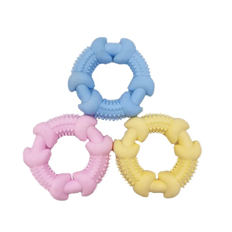 Druable TPR Round Shape Rubber Toy Teeth Cleaning Ring Chew Pet Dog Toy