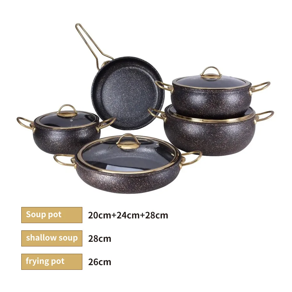 Granite Pot Set Household Multi-functional High Quality Cookware Set Induction Cooker General Factory Wholesale