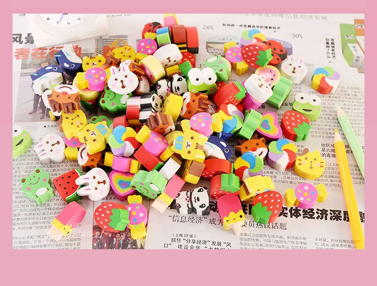 Подарочная игрушка без пыли, креативный мультяшный карандаш в виде животного, многоцветный резиновый нетоксичный ластик из ТПР для студентов