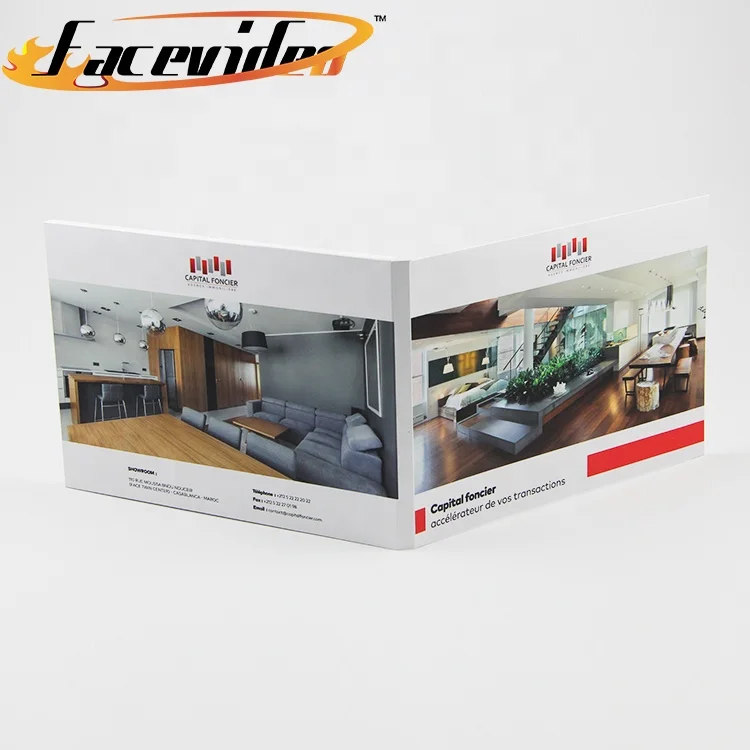 Customized logos promotional item gifts with brand logo cards lcd screen motion book for business video brochure box