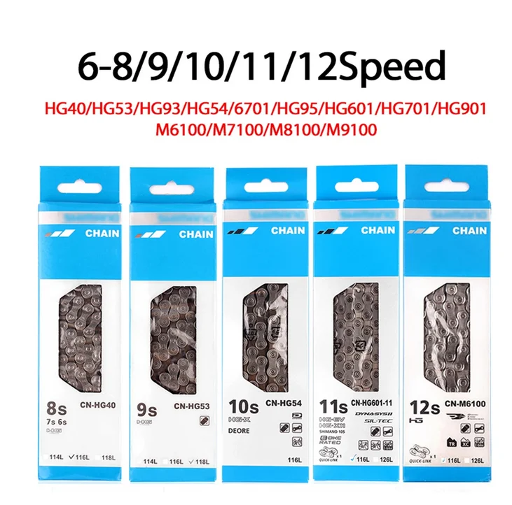 Shimano 8/9/10/11/12 Speed M7100 M8100 HG Chain Bicycle Chain Mountain Bike Road Racing Ebike Chain Boxed packing