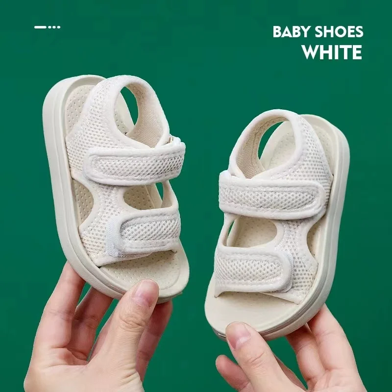 Korea Style Fashion Summer Fabric Breathable Beach Durable Soft Baby Walking Shoes
