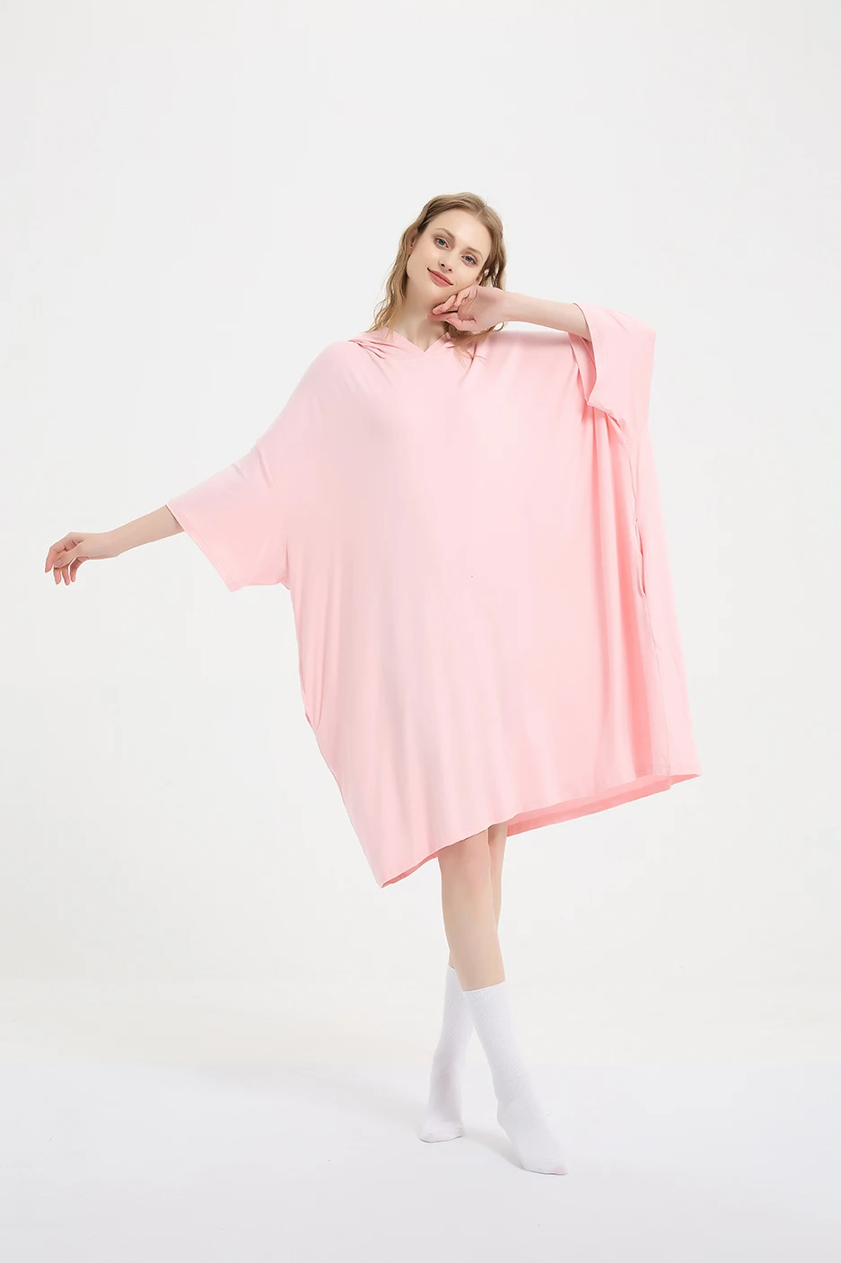 Nightgowns Short Sleeve Nightshirts Cartoon Printed Sleepwear Soft Sleep Shirts Casual Big Size Hood Sleep Dress for Women