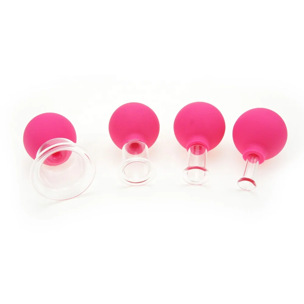 Anti cellulite vacuum Body Facial Massage Suction Glass Cupping set of 4 - facial rejuva cup