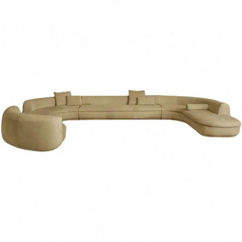 Italian Minimalist Curved Corner Custom Light Luxury Super Deep Seat Wide Combination Sofa