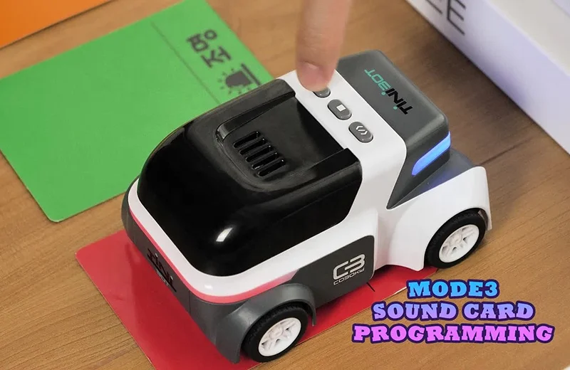 Interactive Programmable RC Toy Car with 2.4GHz Radio Control Educational Line Following Toy for Kids with Music Sound Led Light