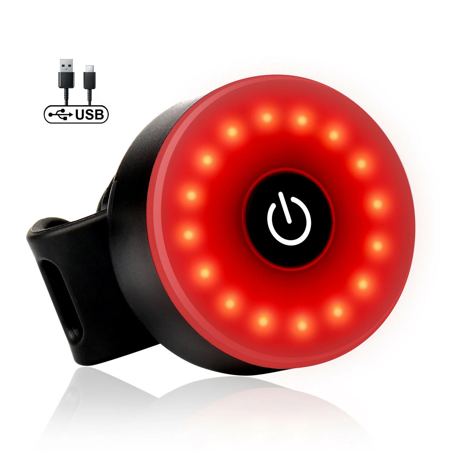 USB Rechargeable Front White Bicycle Light Waterproof 5 Modes Bike Red Tail LED Light Set 56 hours battery life